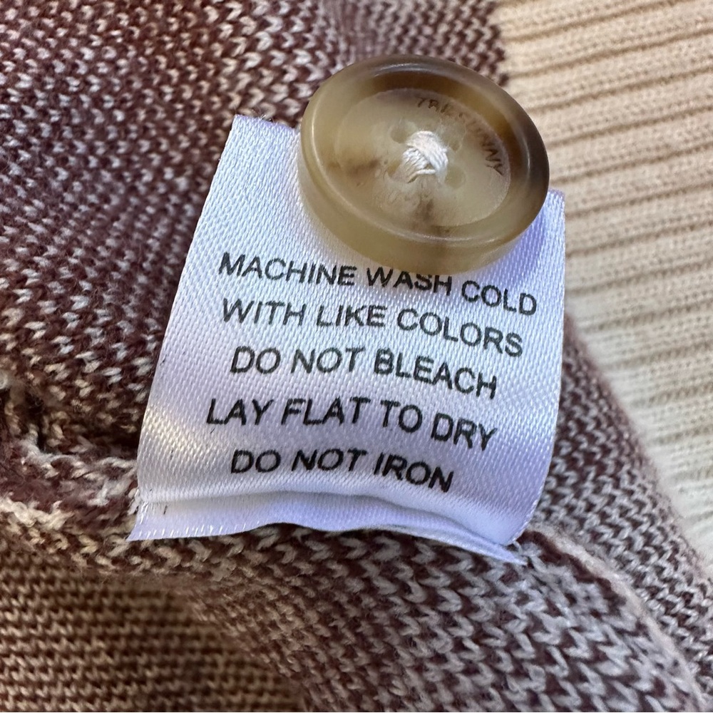 78 & Sunny Alumni Double‎ Plaid Cardigan Medium Cream Cocoa EUC Cottage Preppy - Picture 8 of 8